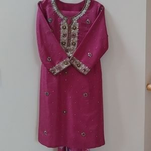 Silk Pink Shalwar Kameez for Party Wear